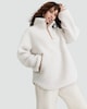 image 1 of F&F Active Fleece Textured Half Zip Pullover in Cream