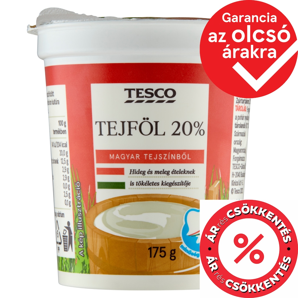 Tesco tejföl 20% 175 g