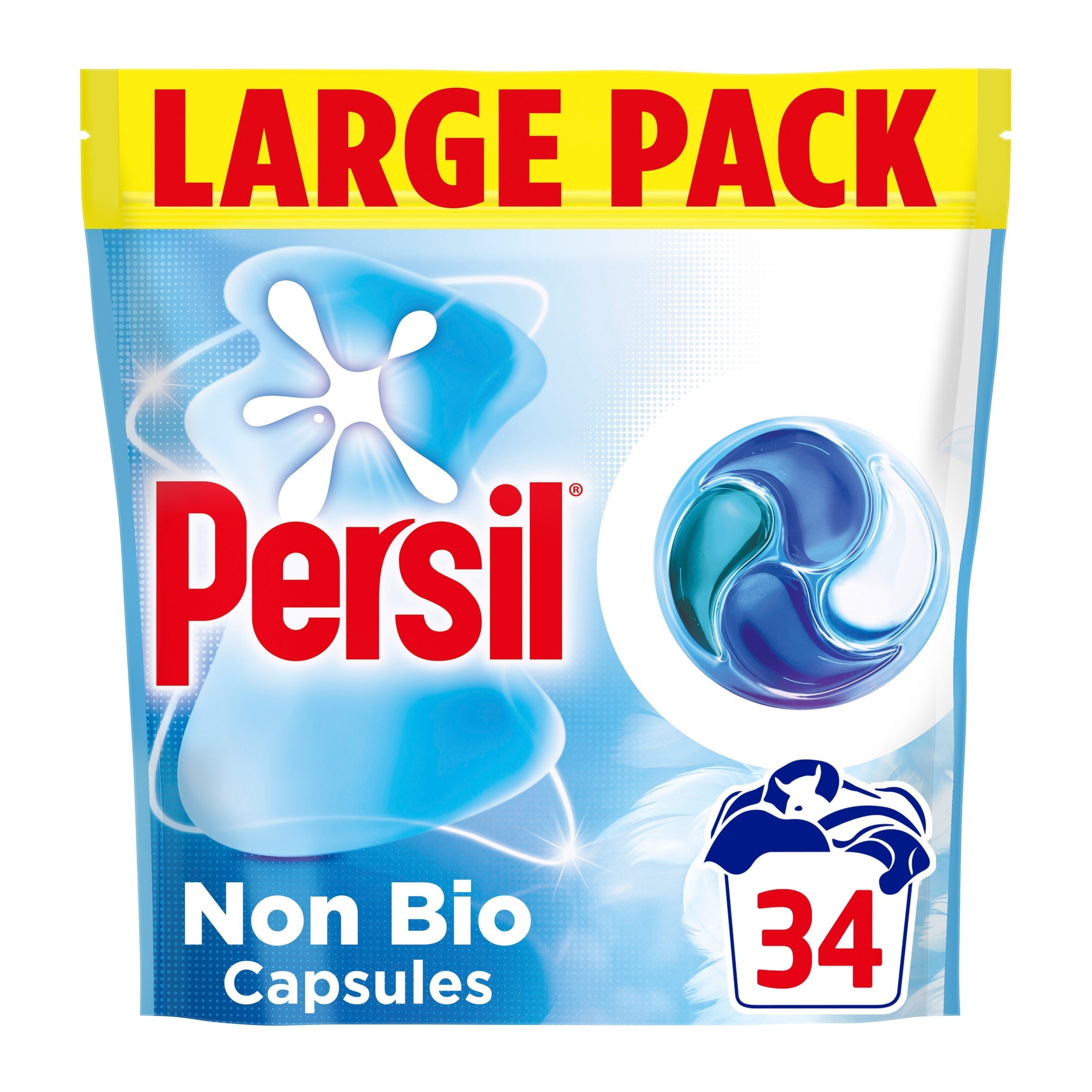 Persil Non Bio 4 in 1 Laundry Washing Detergent Capsules 34 Washes Large Pack 462g