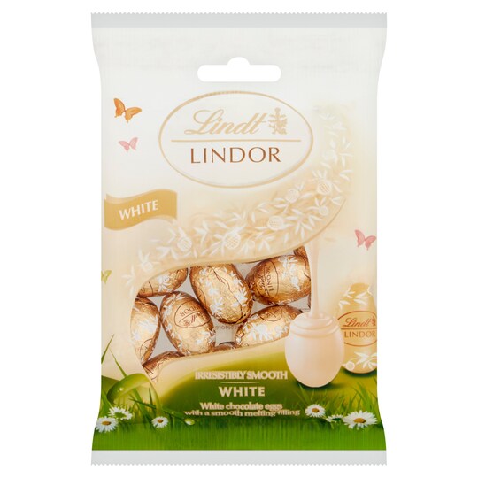 Lindt Lindor White Chocolate Eggs 80G Tesco Groceries