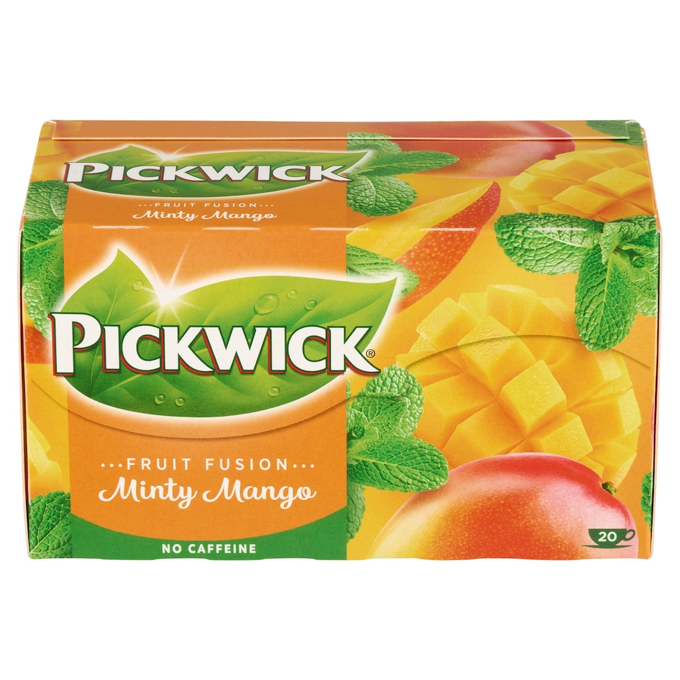 obrázok 1 z Pickwick Fruit Fusion Minty Mango ovocnobylinný čaj aromatizovaný s mätou a mangom 20 x 2 g (40 g)