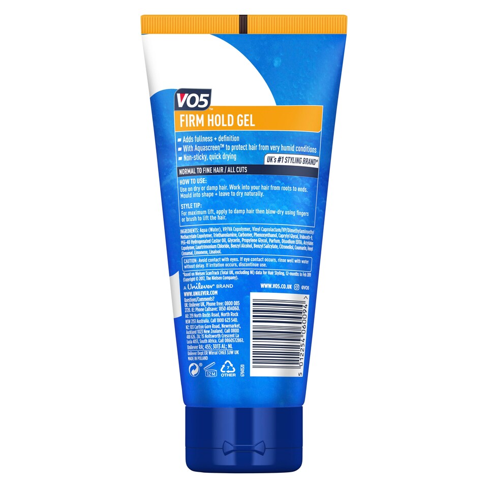 image 1 of Vo5 Firm Hold Styling Hair Gel 200Ml