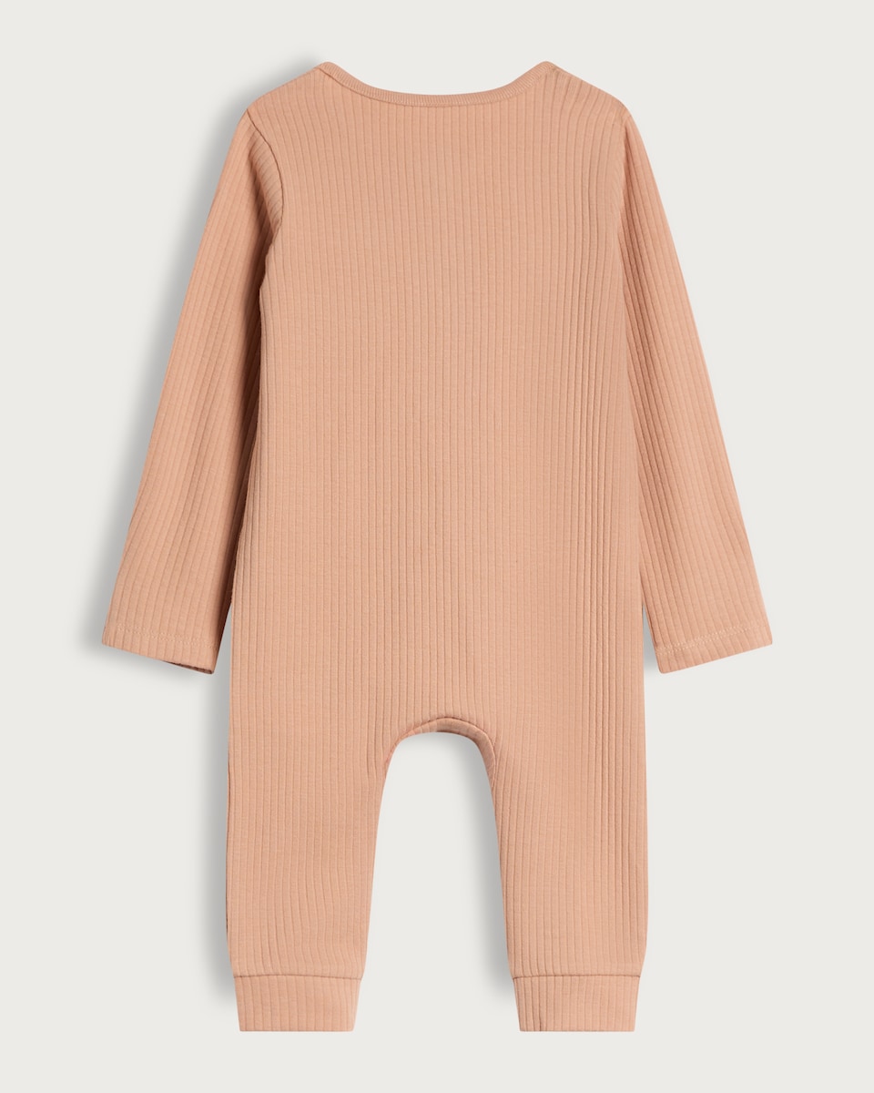 image 1 of F&F Baby 3-Pack Cotton Rich Ribbed Sleepsuits in White