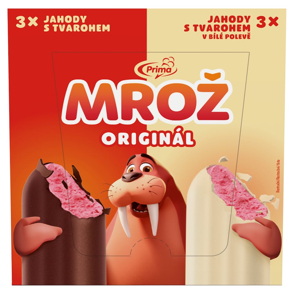 Prima Mrož Originál jahodový s tvarohem v polevě 6 x 45ml