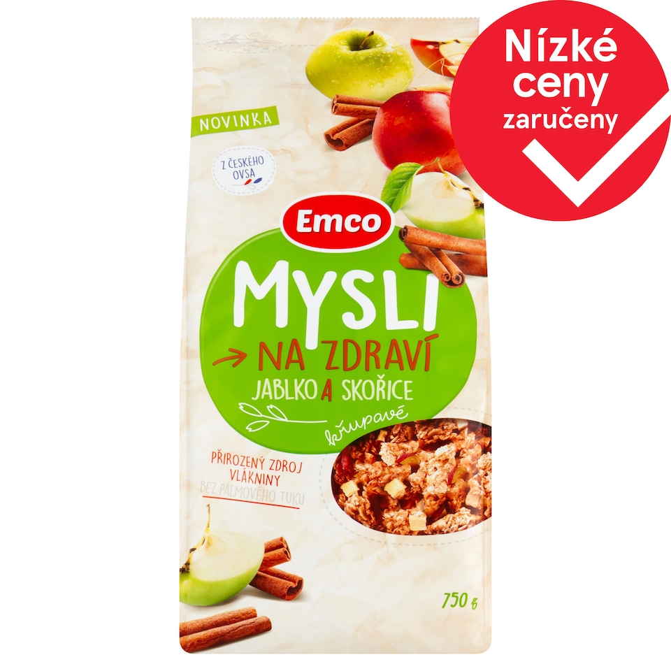 Emco Mysli na Zdraví Crunchy Apple and Cinnamon 750g
