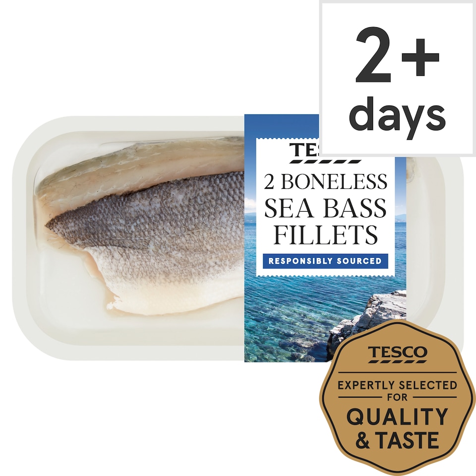 Tesco 2 Boneless Sea Bass Fillets 180G