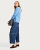 image 2 of F&F Seam Detail Long Sleeved Oversized Fit Jumper in Blue