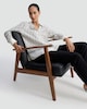 image 1 of F&F Satin Geometric Print Button Up Shirt in Cream