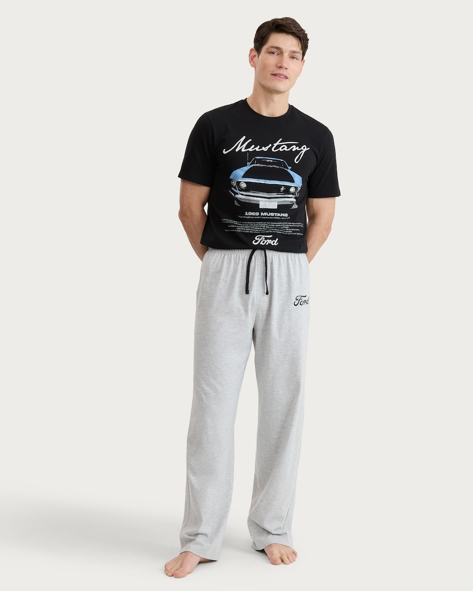 image 1 of Ford Mustang Cotton Rich Pyjama Set in Multi