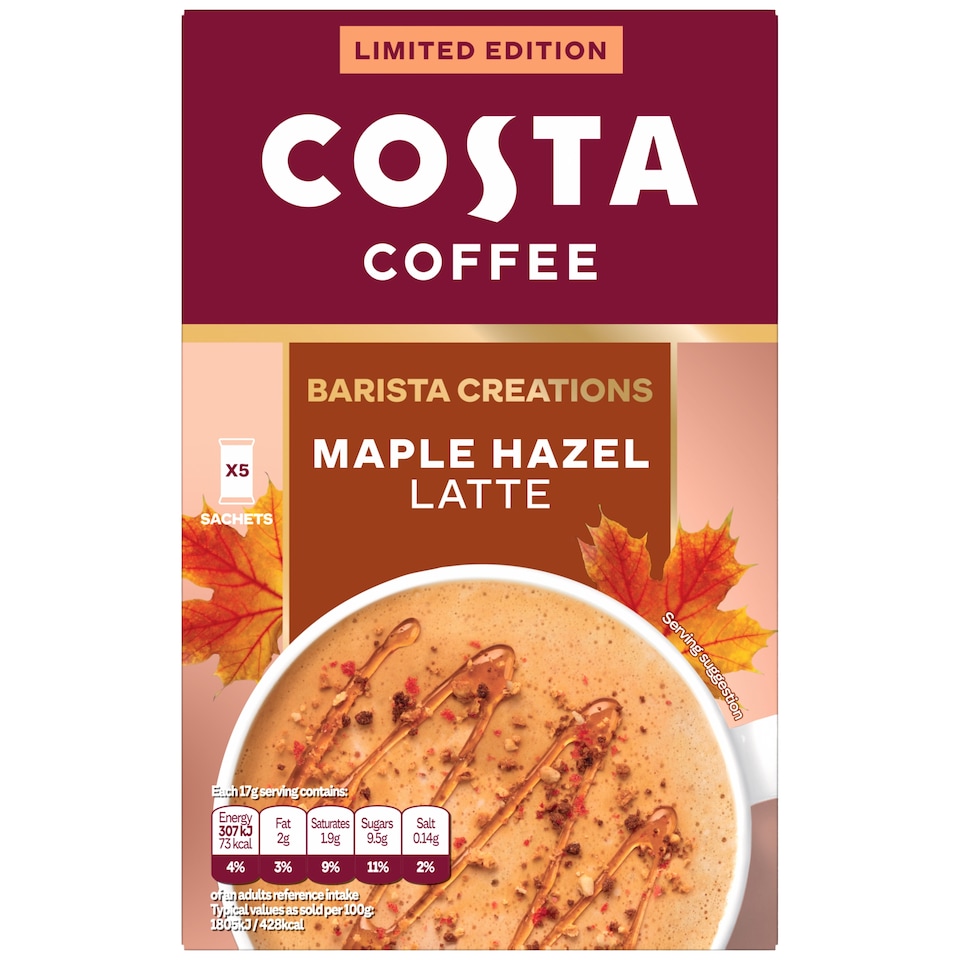 image 1 of Costa Coffee Maple Hazel Latte 85g