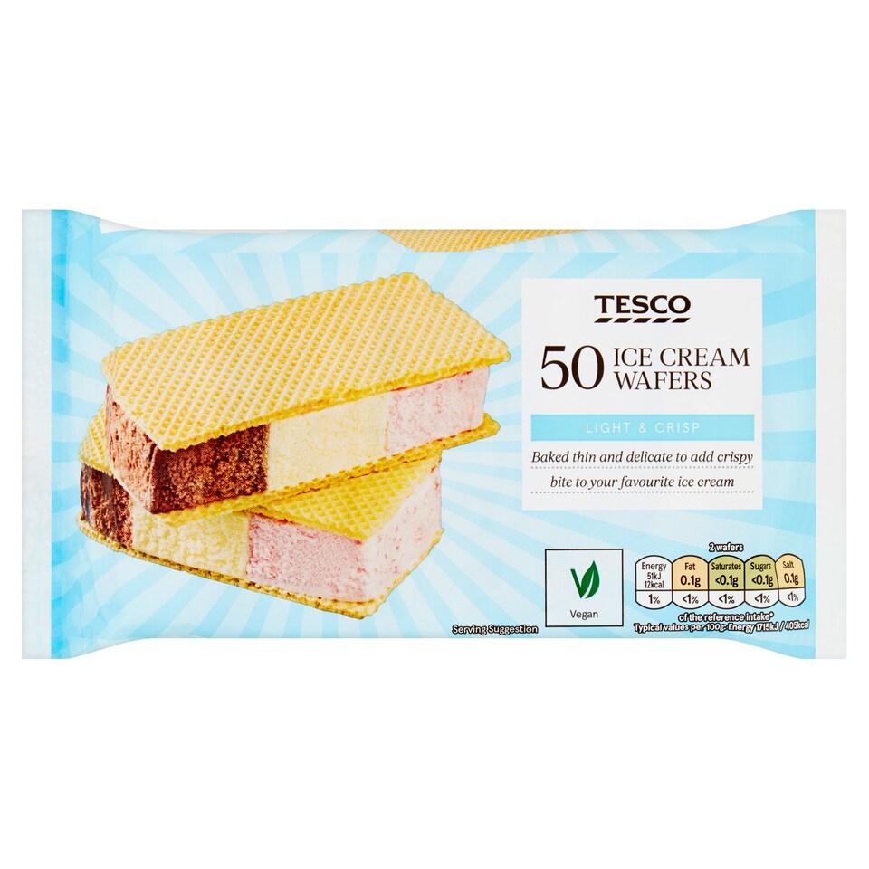 Tesco Ice Cream Wafers 50S