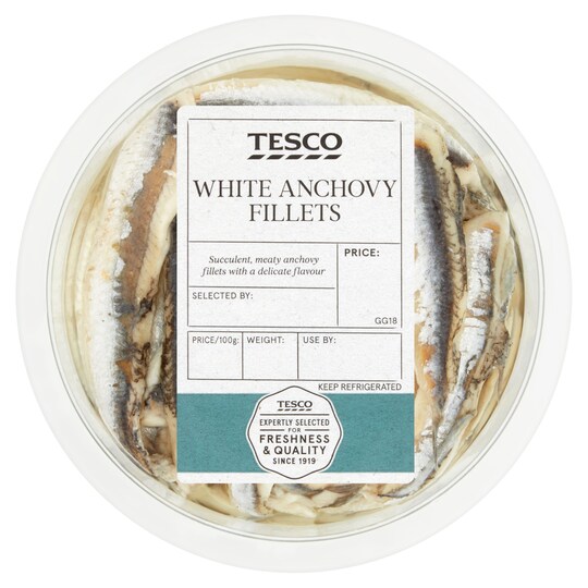 Tesco White Anchovy Fillets 170G Tesco Groceries