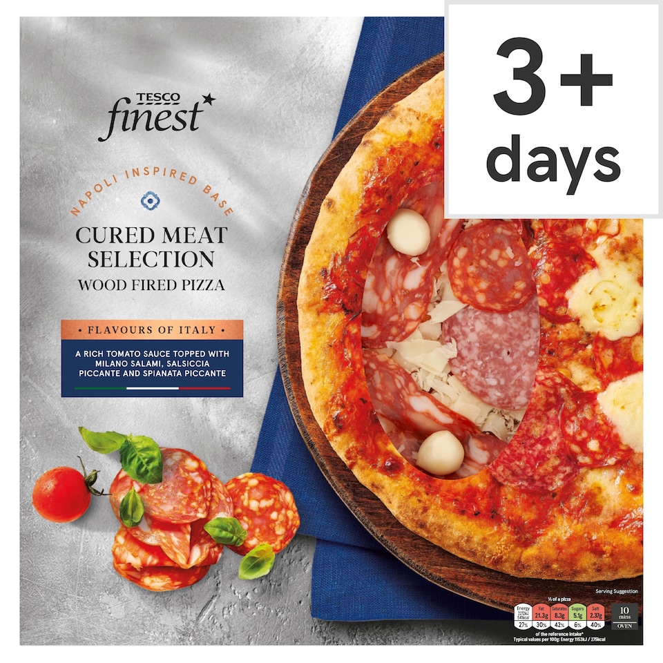 Tesco Finest Italian Meats Wood Fired Pizza 405g