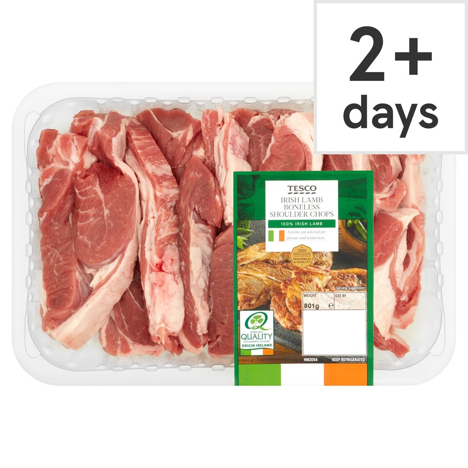 Tesco Irish Boneless Lamb Shoulder Chops 801G