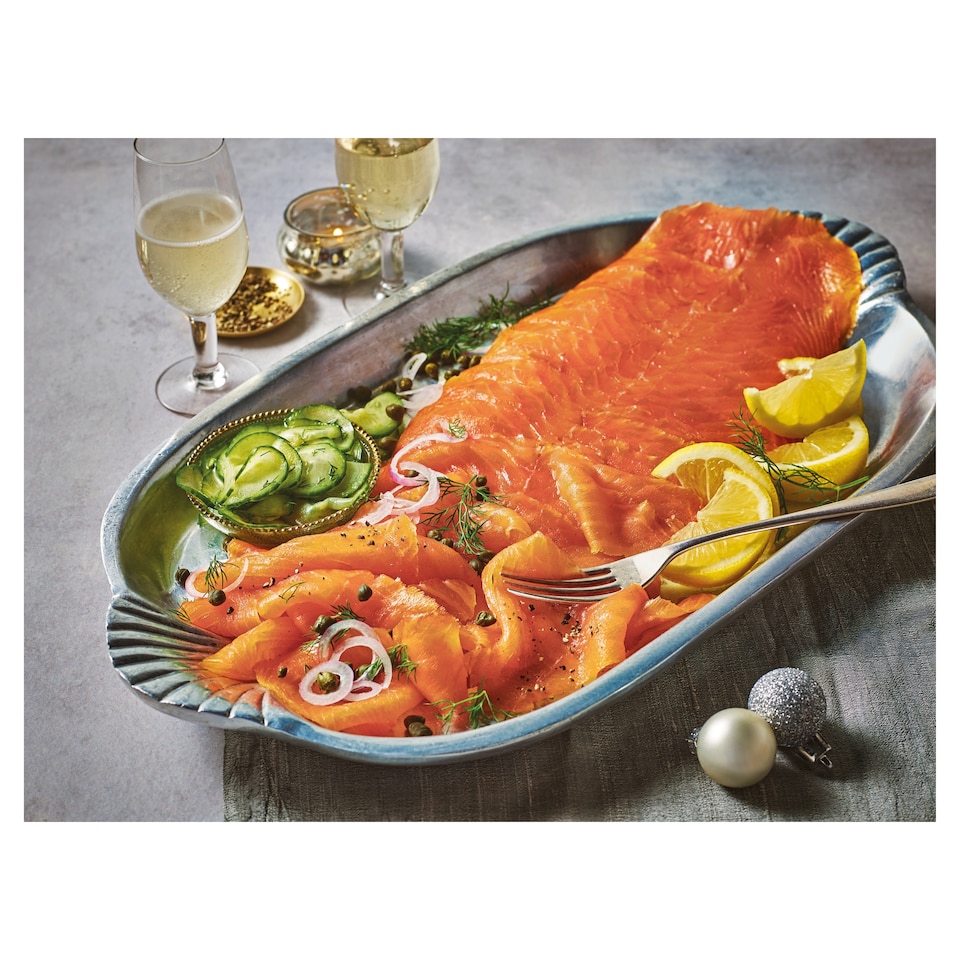 image 1 of 94. Tesco Finest Sliced Scottish Smoked Salmon Side 750g (Serves 15)