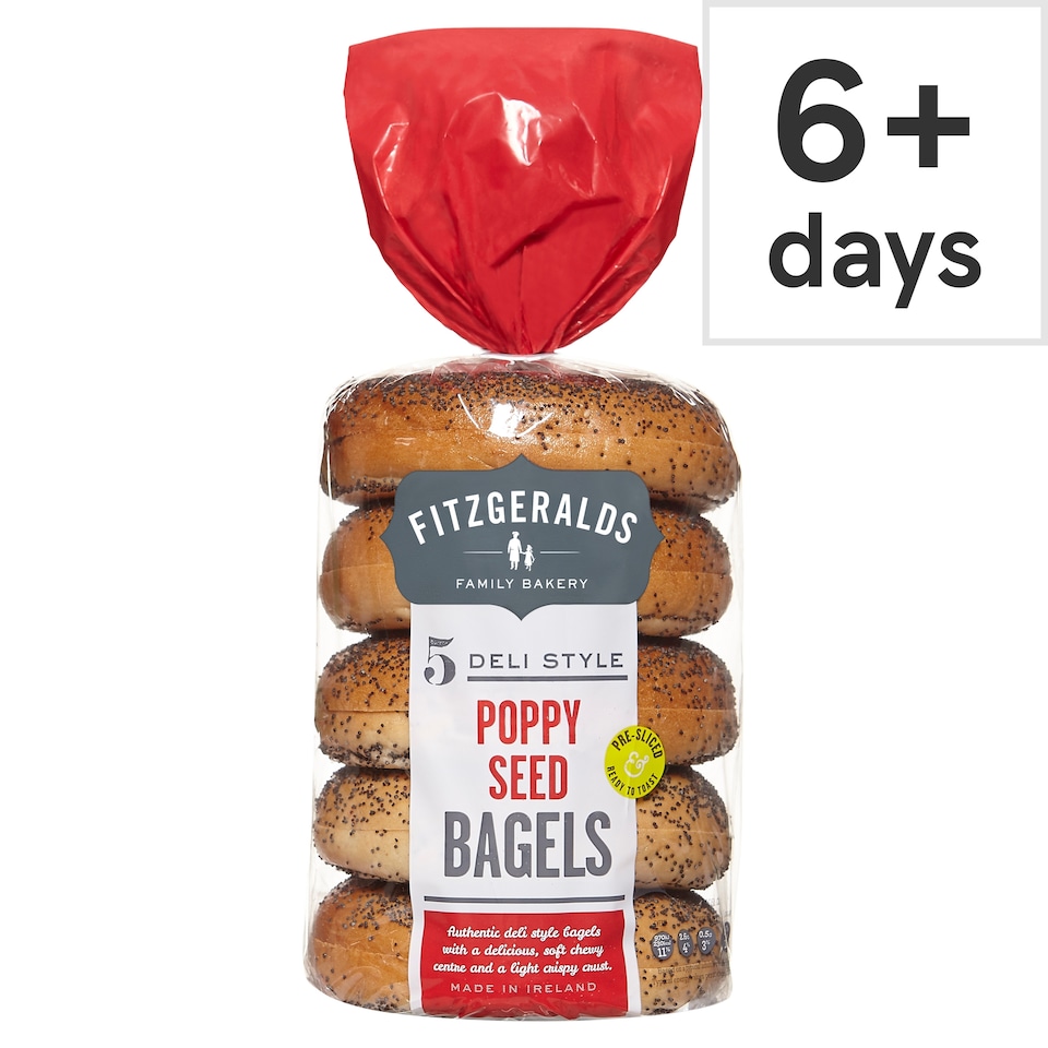 Fitzgeralds Poppy Seeded Bagels 425G