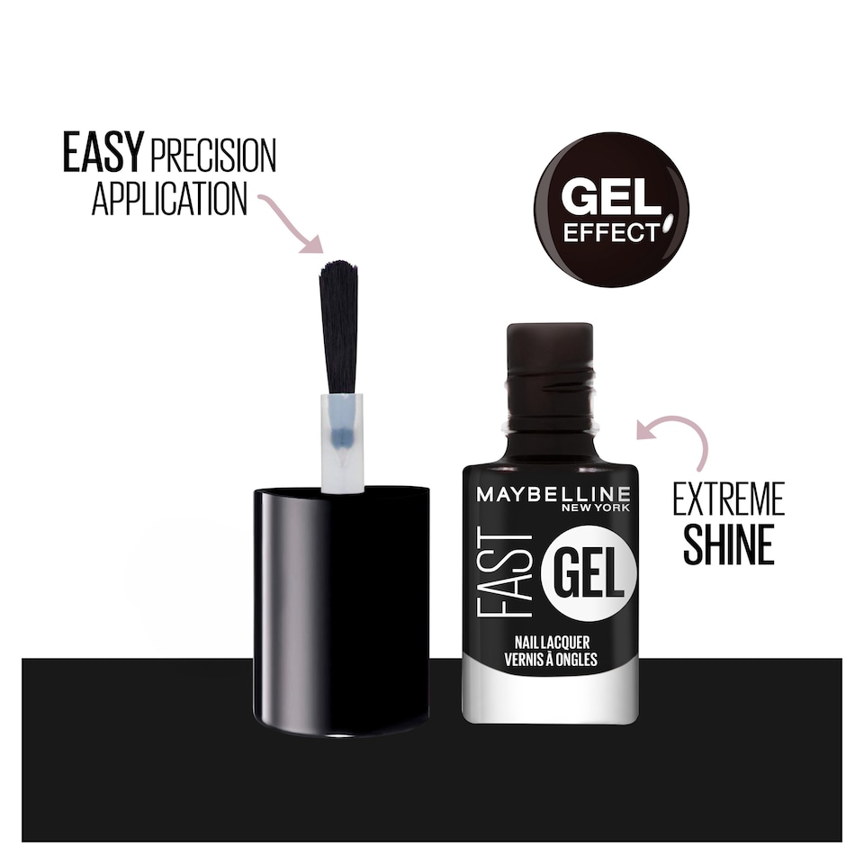 image 1 of Maybelline Fast Gel Nail Lacquer Blackout 6.7Ml