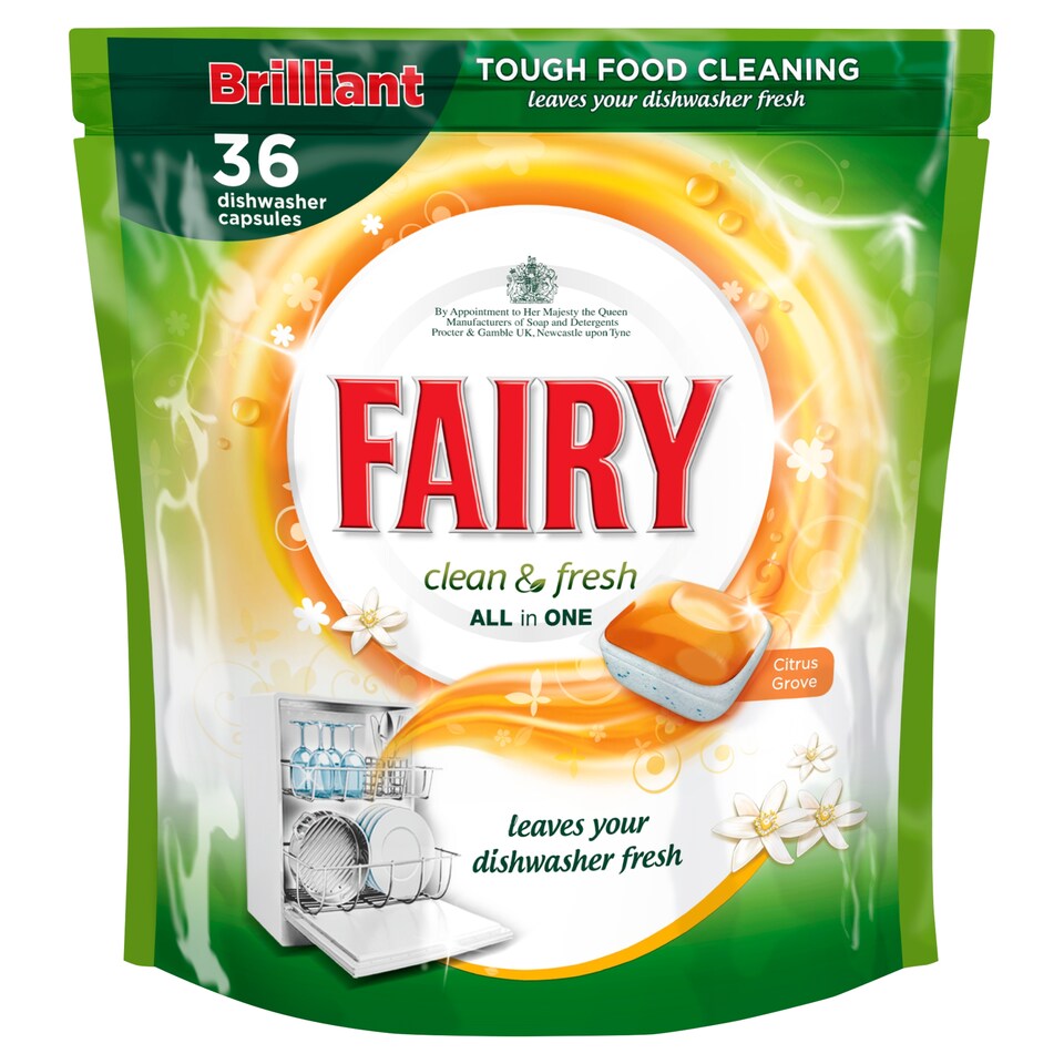 Fairy Auto Dishwasher Clean And Fresh Orange 36'S
