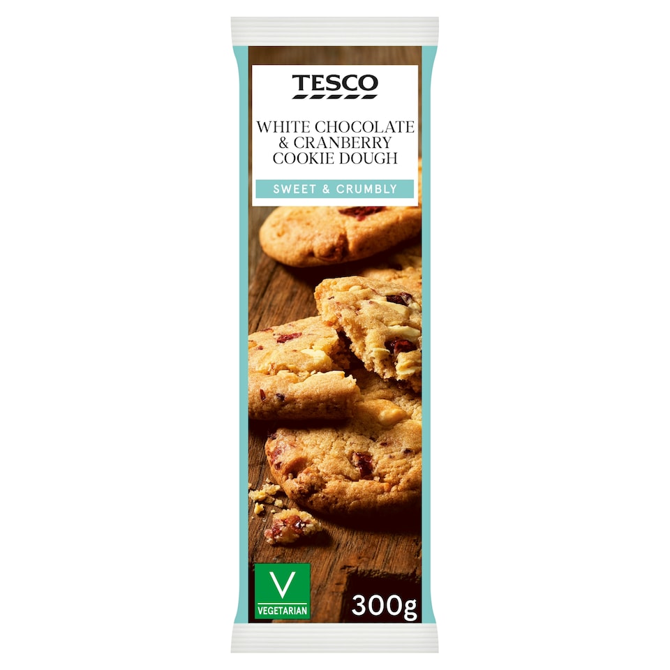 Tesco White Chocolate & Cranberry Cookie Dough 300g