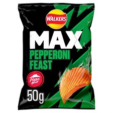 Walkers Max Pizza Hut Pepperoni Feast Crisps 50G