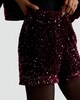 image 3 of F&F  Sequin Embellished Shorts in Burgundy
