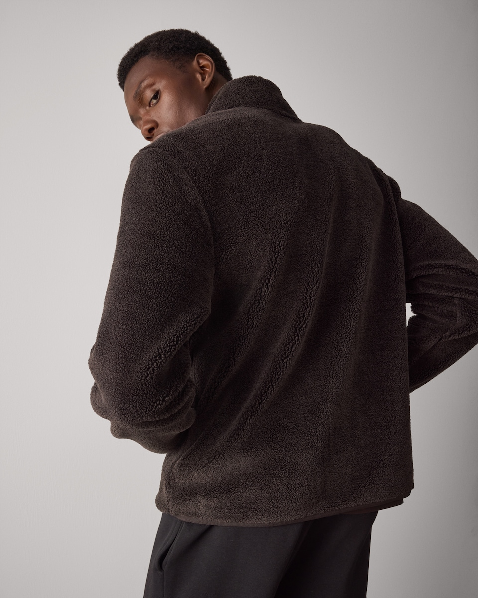 image 1 of F&F Active EVERYHOUR Borg Zip Through Fleece  in Brown