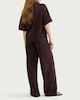 image 3 of F&F Textured Wide Leg Co-ord Trousers in Brown