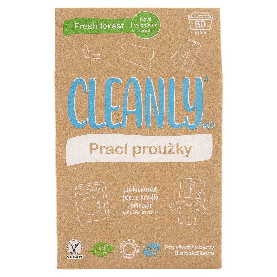 Cleanly Eco Fresh Forest Laundry Strips 50 Washes 50 pcs