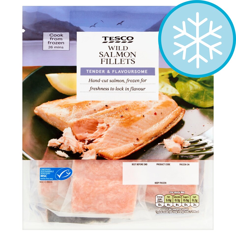 Tesco 5 Wild Alaskan Salmon Fillets 550G