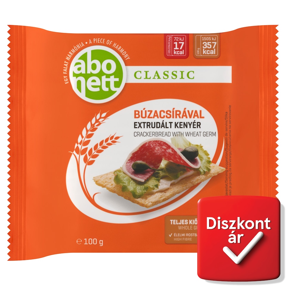 Abonett Classic extrudált kenyér búzacsírával 100 g  1. kép