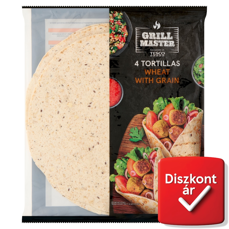 Grill Master búza tortilla lenmaggal és aztékzsályamaggal 4 x 62,5 g (250 g)