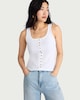 image 1 of F&F Cotton Rich Textured Button Up Vest in White