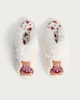 image 1 of F&F Teddy Bear Embroidered Matching Family Slippers in Cream