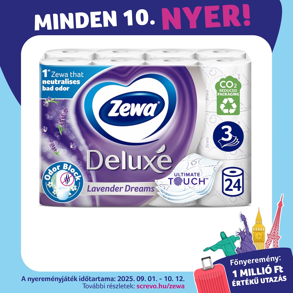 Zewa Deluxe Lavender Dreams toalettpapír 3 rétegű 24 tekercs 1. kép