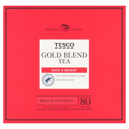 Tesco Gold Blend 80 Teabags 250G Tesco Groceries
