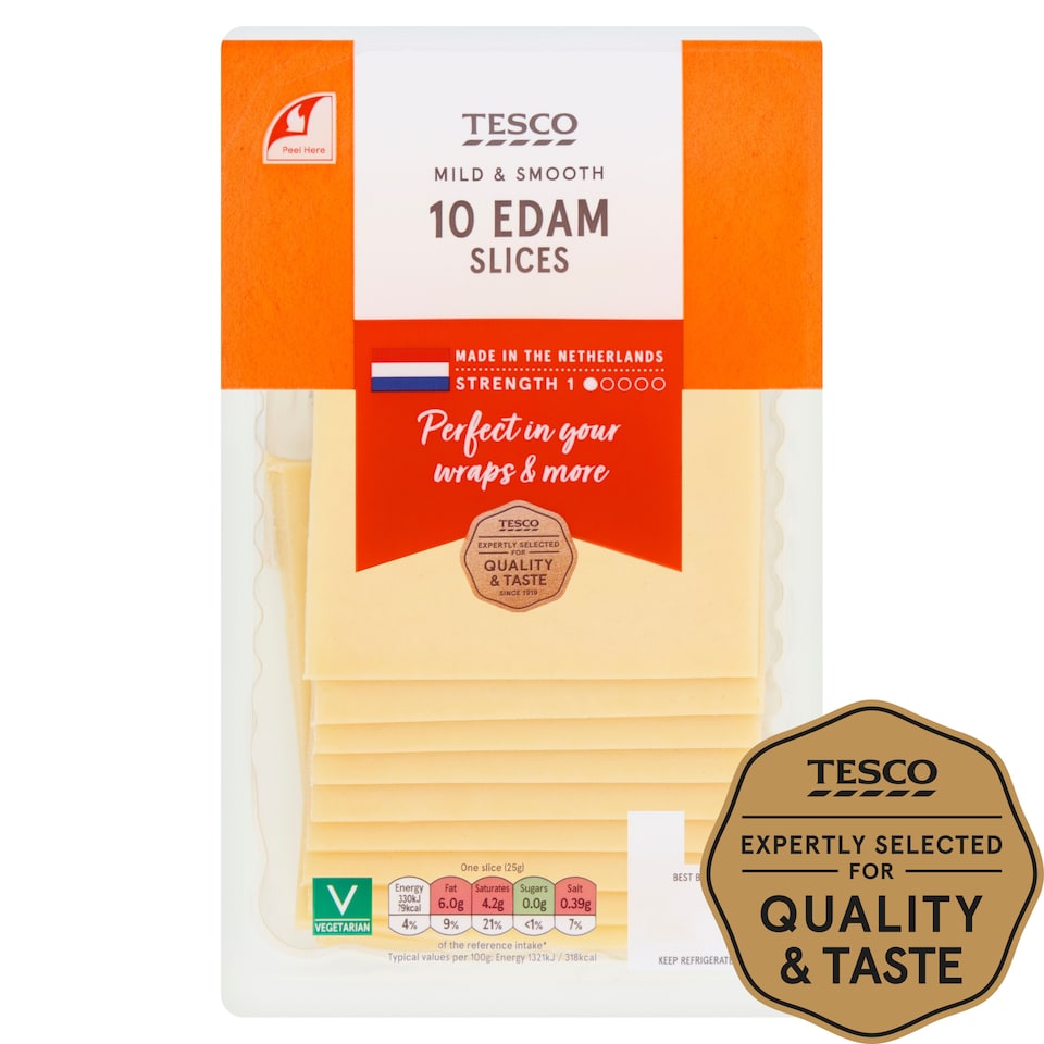Tesco Sliced Edam 250g