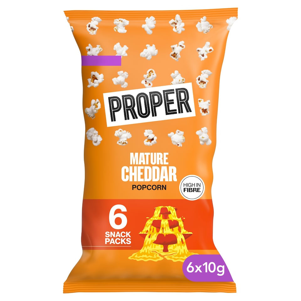 PROPER Mature Cheddar Popcorn 6 x 10g
