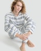 image 1 of F&F Fair Isle Print Top and Joggers Pyjamas in Cream