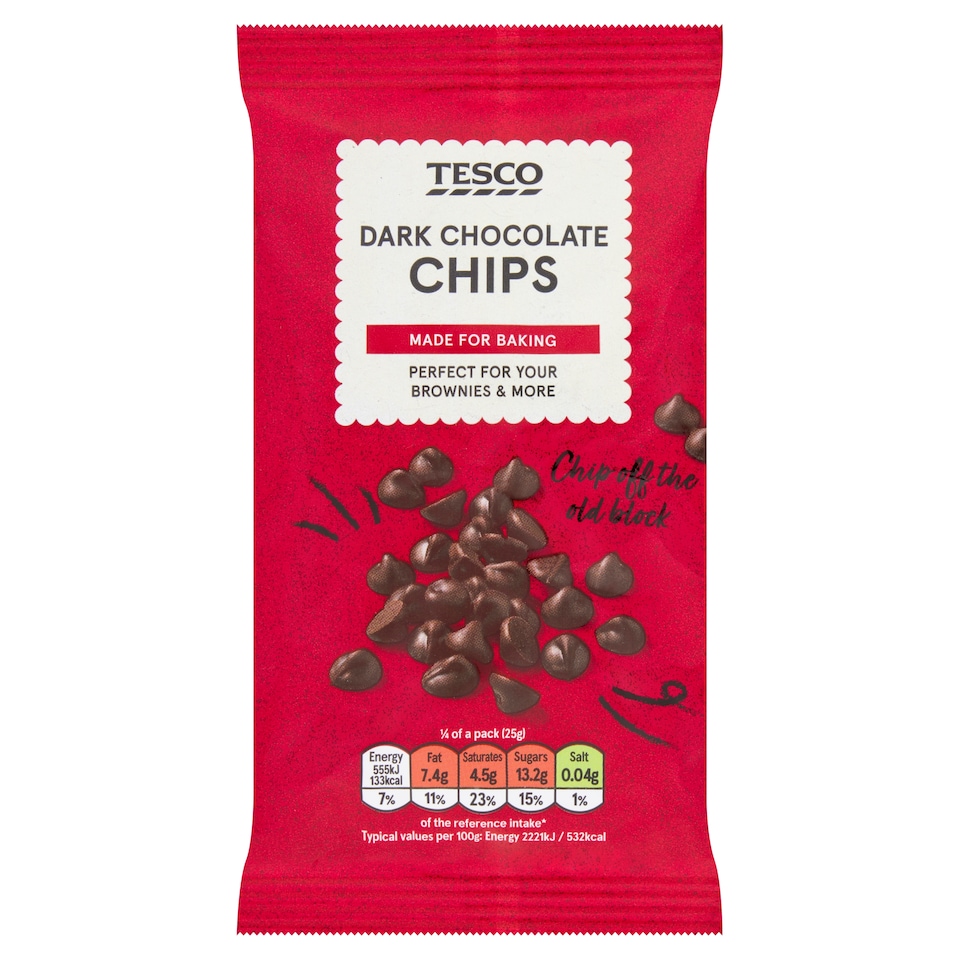 Tesco Dark Chocolate Chips 100G