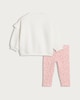 image 2 of F&F Baby 2-Piece Cotton Rich Fairy Mouse Print Sweatshirt and Leggings Set in Cream