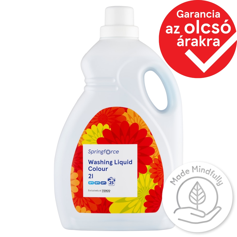 Springforce folyékony mosószer színes ruhákhoz 25 mosás 2 l