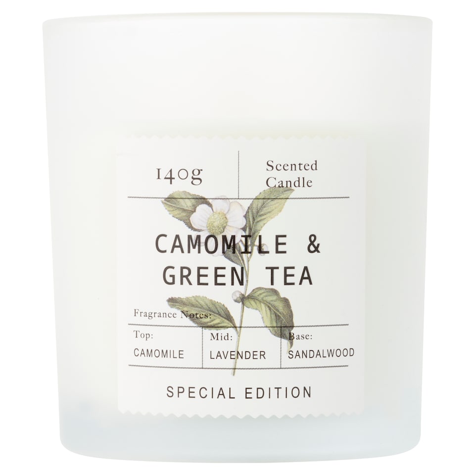 image 1 of Tesco Apothecary Camomile & Green Tea Candle 140G