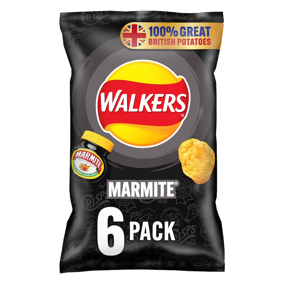 image 1 of Walkers Marmite Multipack Crisps 6x25g