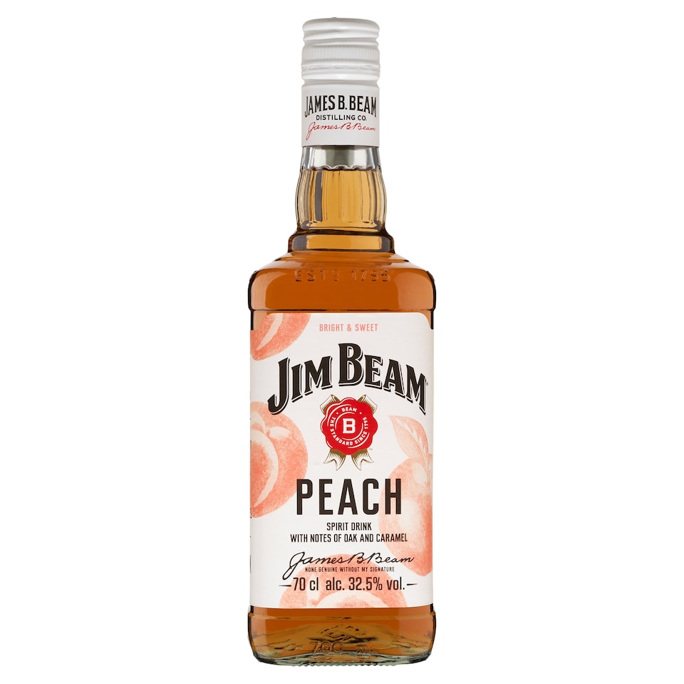 Jim Beam Peach őszibarack ízesítésű Bourbon whiskey alapú likőr 32,5% 0,7 l