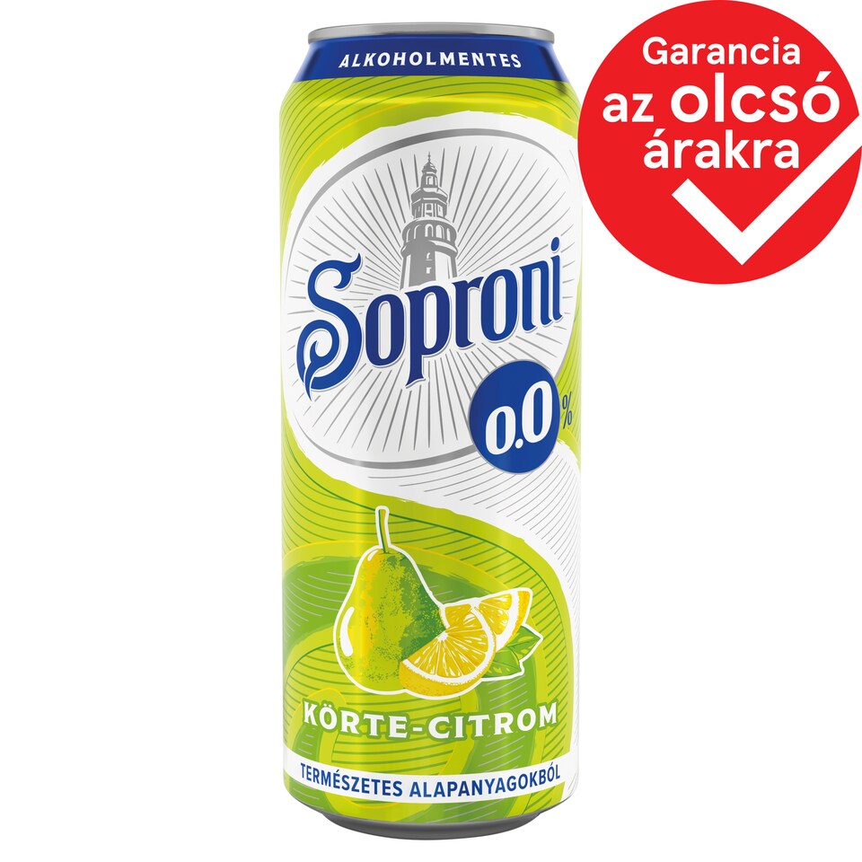 Soproni körte-citrom ízű alkoholmentes sörital 500 ml