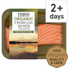 Tesco Organic 2 Boneless Salmon Fillets 265G