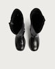 image 2 of F&F Faux Leather Biker Buckle Boots in Black