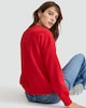 image 3 of F&F Cotton Rich Christmas Crew Slogan Sweatshirt in Red