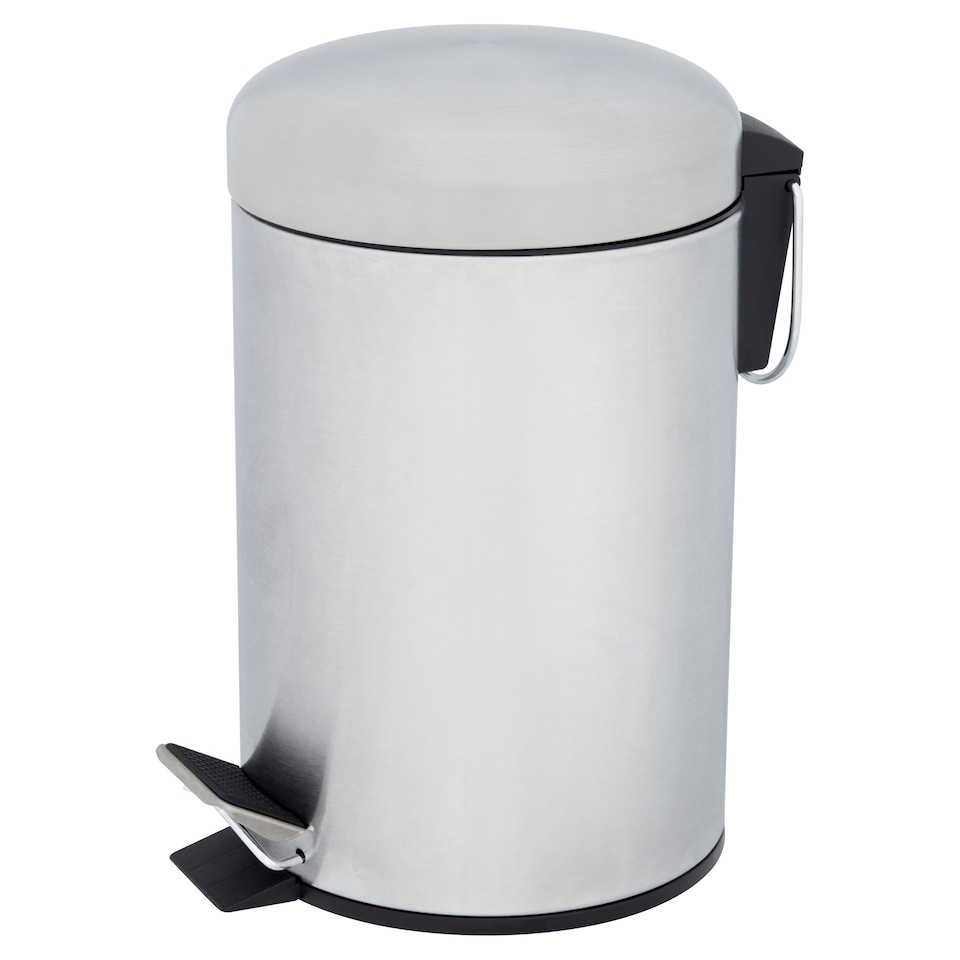 F&F Home Round Brushed Metal Slow Close 3 Litre Bin