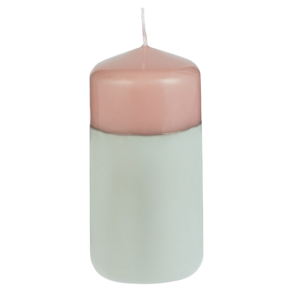 Tesco Pillar Candle Pink /Grey Medium